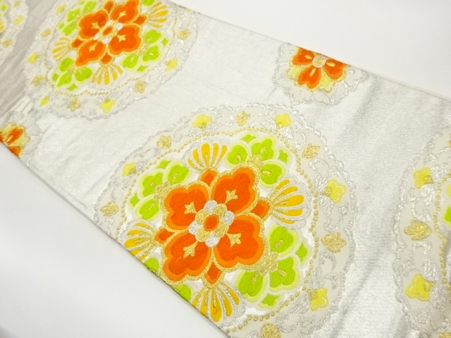 JAPANESE FUKURO OBI / WOVEN FLOWER CREST